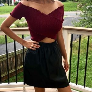 Bebe leather skirt